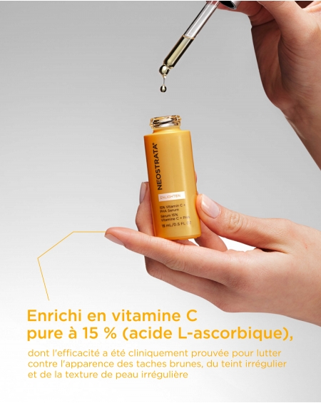 Sérum 15% Vitamine C + PHA Neostrata Enlighten, sérum antioxydant de jour à la vitamine C pure, flacon de 15 ml